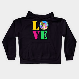 Cat love, valentines day gift for cat lovers Kids Hoodie